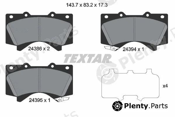 Textar 2438601 — Brake Pad Set, disc brake