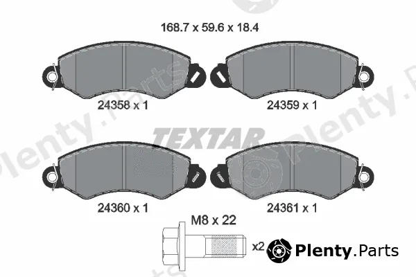 Textar 2435801 — Brake Pad Set, disc brake Q+