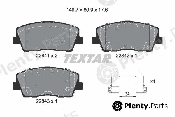 Textar 2284101 — Brake Pad Set, disc brake Q+