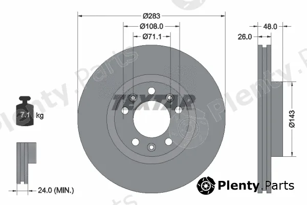 Textar 92111800 — Brake Disc