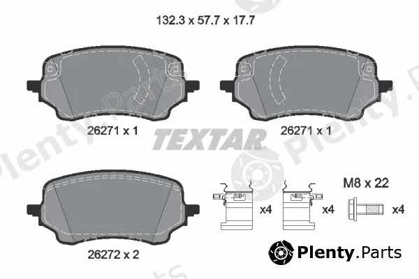 Textar 2627101 — Brake Pad Set, disc brake Q+