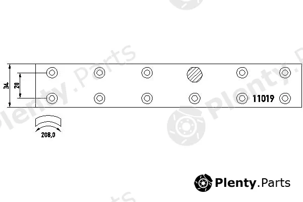 Textar 11019 — Brake Lining, drum brake