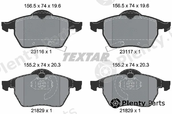 Textar 2311602 — Brake Pad Set, disc brake Q+
