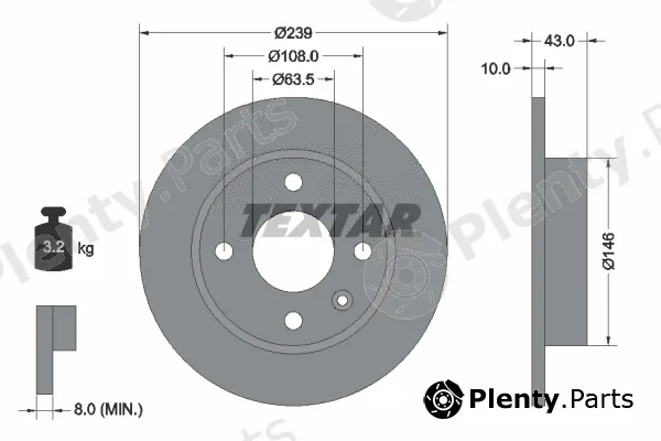 Textar 92050900 — Brake Disc