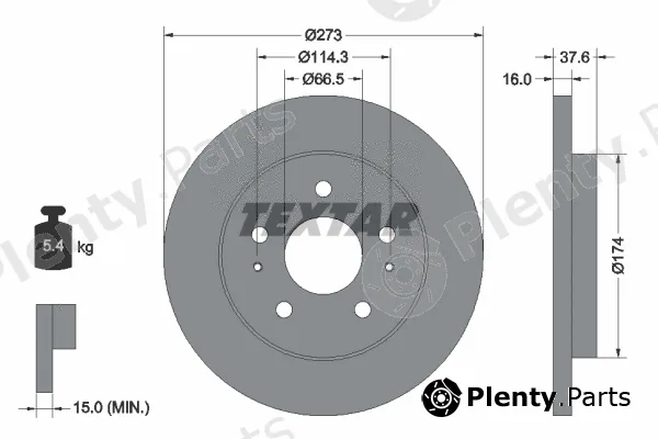Textar 92138200 — Brake Disc
