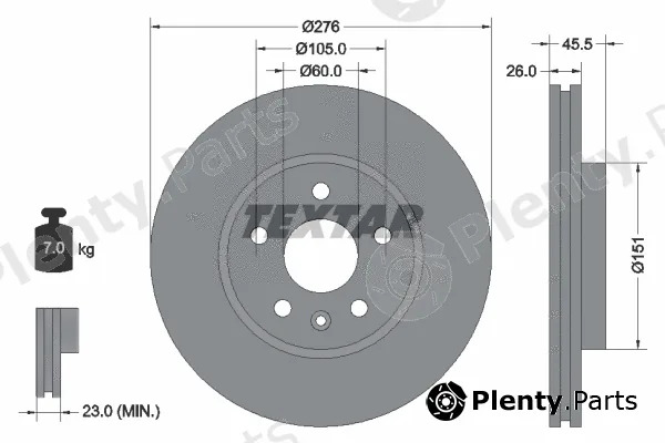 Textar 92198903 — Brake Disc PRO
