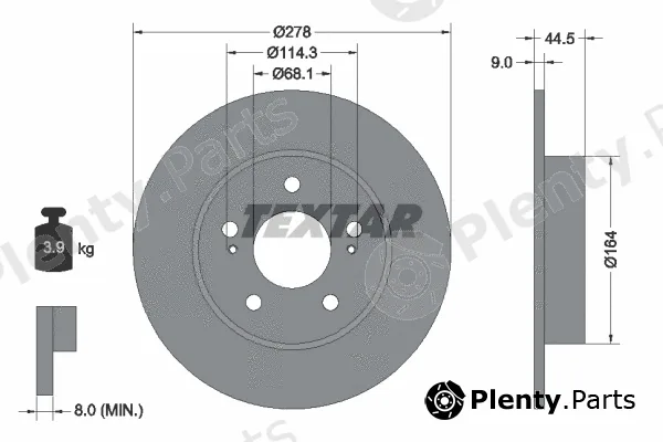 Textar 92113103 — Brake Disc PRO