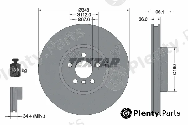 Textar 92312605 — Brake Disc PRO+