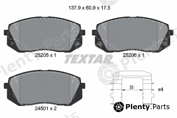 Textar 2520501 — Brake Pad Set, disc brake Q+