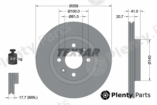 Textar 92292100 — Brake Disc