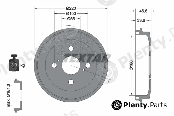 Textar 94036400 — Brake Drum