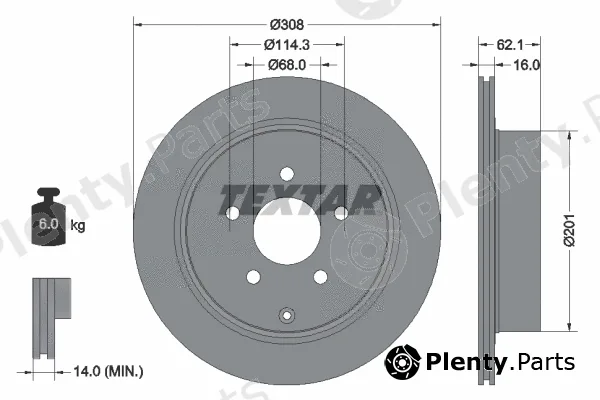 Textar 92149303 — Brake Disc PRO