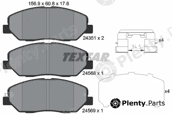 Textar 2435101 — Brake Pad Set, disc brake