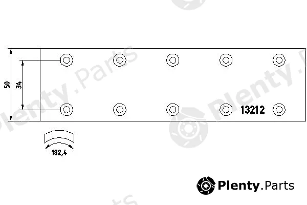 Textar 13212 — Brake Lining, drum brake