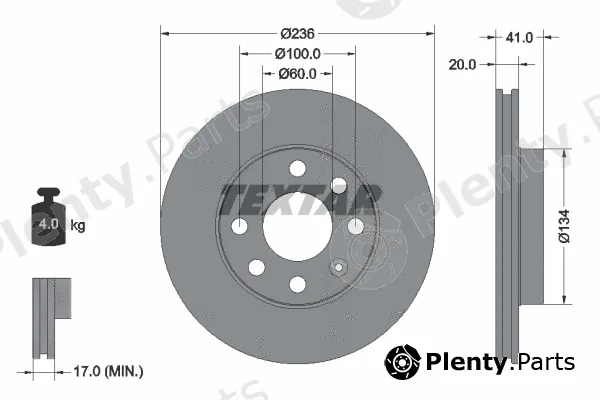Textar 92029600 — Brake Disc