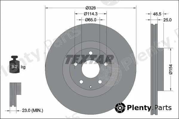 Textar 92337603 — Brake Disc
