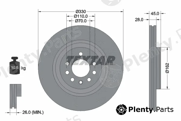 Textar 92315903 — Brake Disc PRO