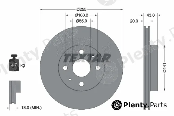Textar 92115603 — Brake Disc PRO