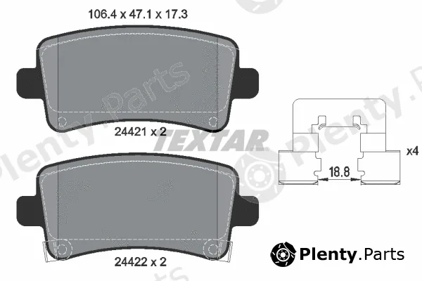 Textar 2442101 — Brake Pad Set, disc brake Q+