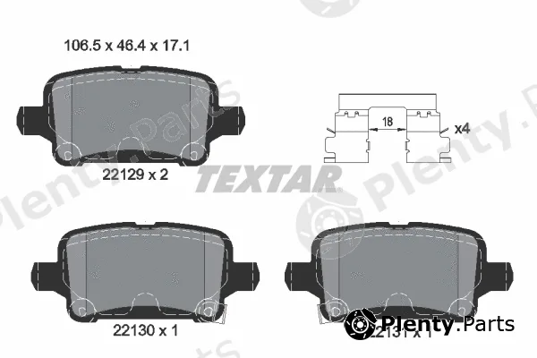 Textar 2212901 — Brake Pad Set, disc brake Q+