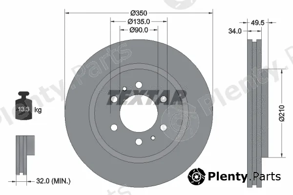 Textar 92318305 — Brake Disc PRO+