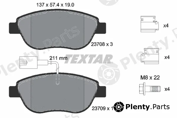 Textar 2370802 — Brake Pad Set, disc brake Q+