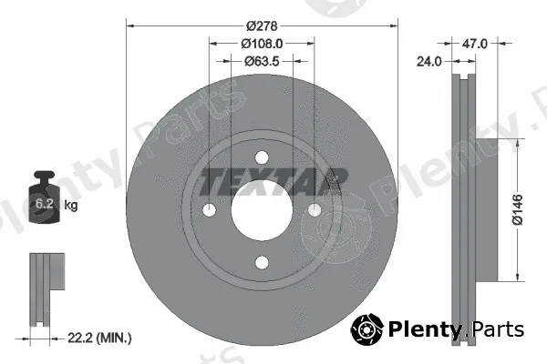Textar 92075400 — Brake Disc
