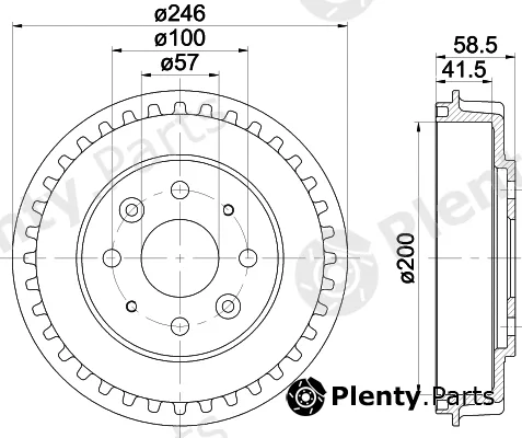 Textar 94028700 — Brake Drum