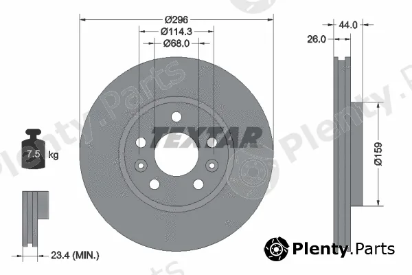 Textar 92300703 — Brake Disc PRO