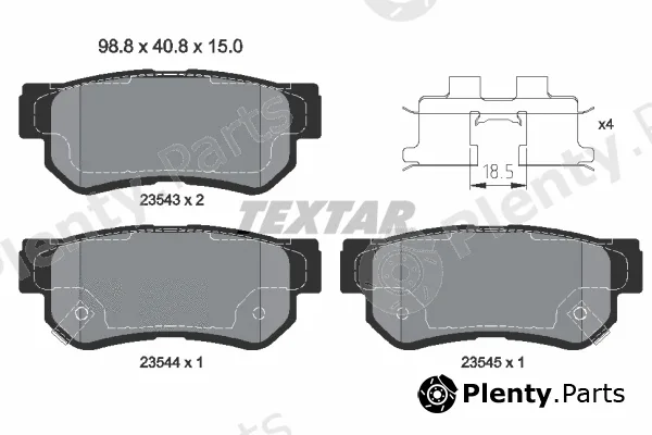 Textar 2354301 — Brake Pad Set, disc brake Q+