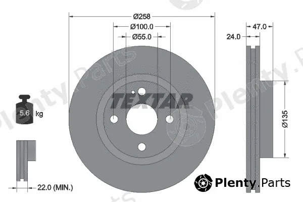 Textar 92103103 — Brake Disc PRO
