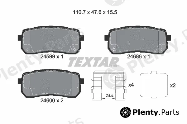 Textar 2459904 — Brake Pad Set, disc brake Q+
