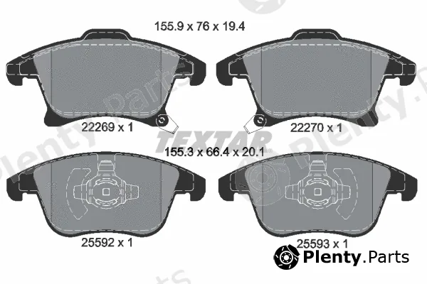 Textar 2226901 — Brake Pad Set, disc brake Q+
