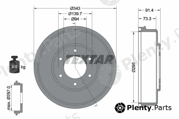 Textar 94035300 — Brake Drum