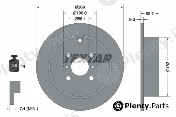 Textar 92126203 — Brake Disc PRO