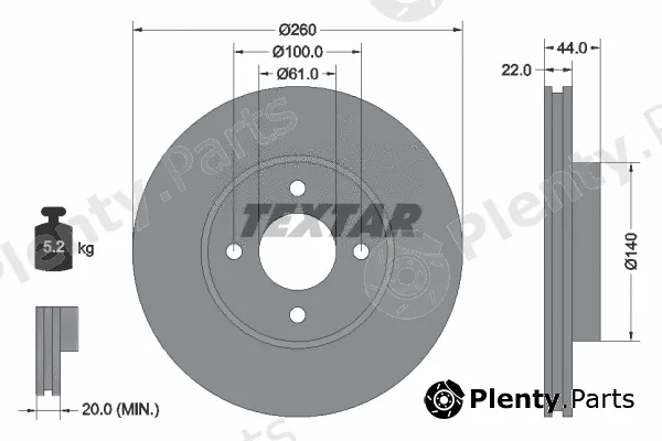 Textar 92239903 — Brake Disc PRO