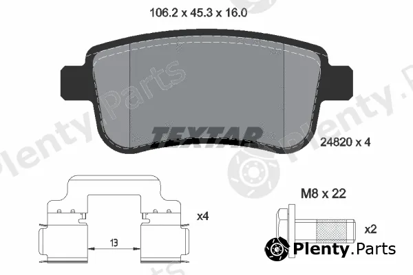 Textar 2482001 — Brake Pad Set, disc brake Q+