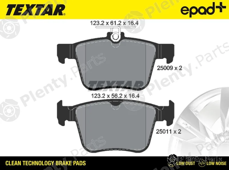 Textar 2500901CP — Brake Pad Set, disc brake epad+