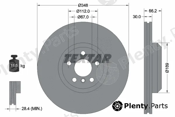 Textar 92318005 — Brake Disc PRO+
