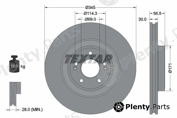 Textar 92314805 — Brake Disc PRO+