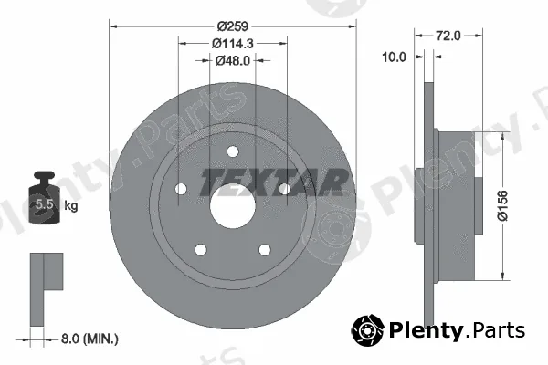 Textar 92078800 — Brake Disc