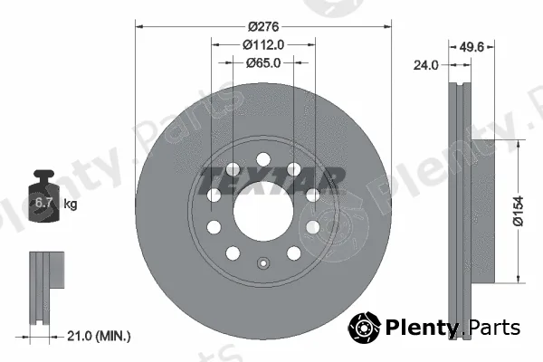 Textar 92271903 — Brake Disc PRO