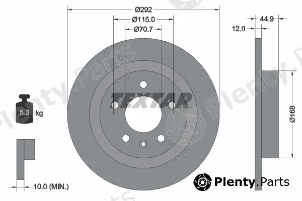 Textar 92205703 — Brake Disc PRO