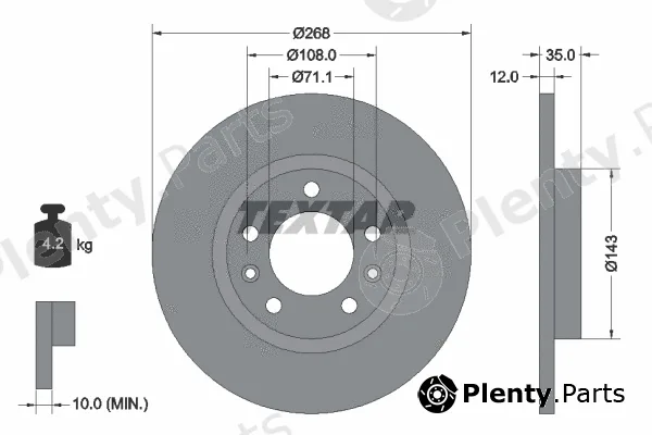 Textar 92268003 — Brake Disc PRO