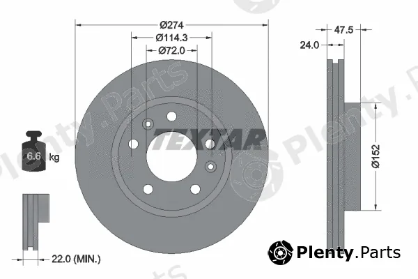 Textar 92114900 — Brake Disc