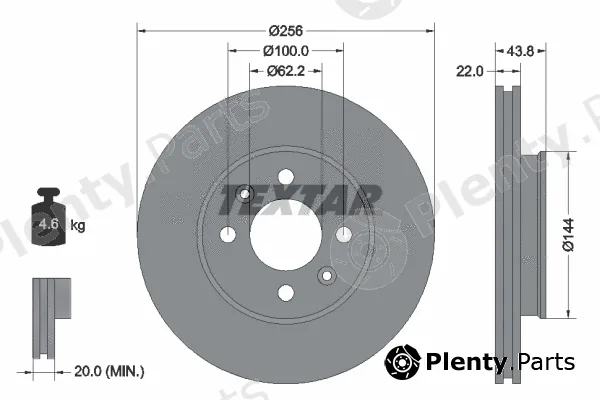 Textar 92237903 — Brake Disc PRO