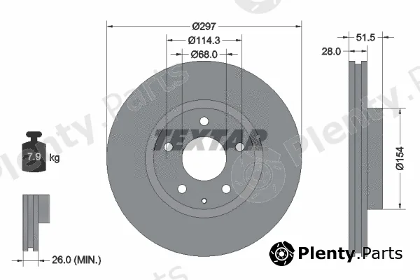Textar 92257403 — Brake Disc PRO