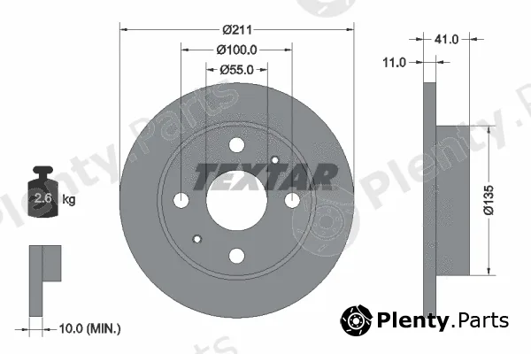 Textar 92103700 — Brake Disc