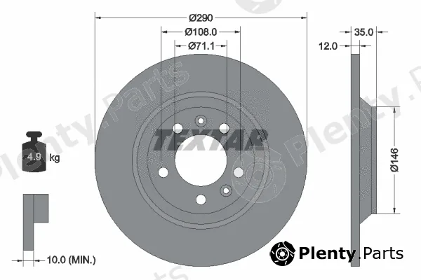 Textar 92129603 — Brake Disc PRO