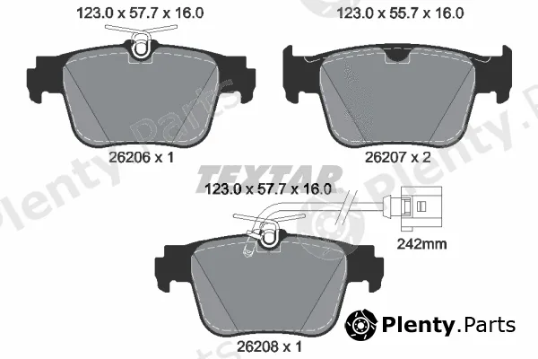 Textar 2620603 — Brake Pad Set, disc brake Q+